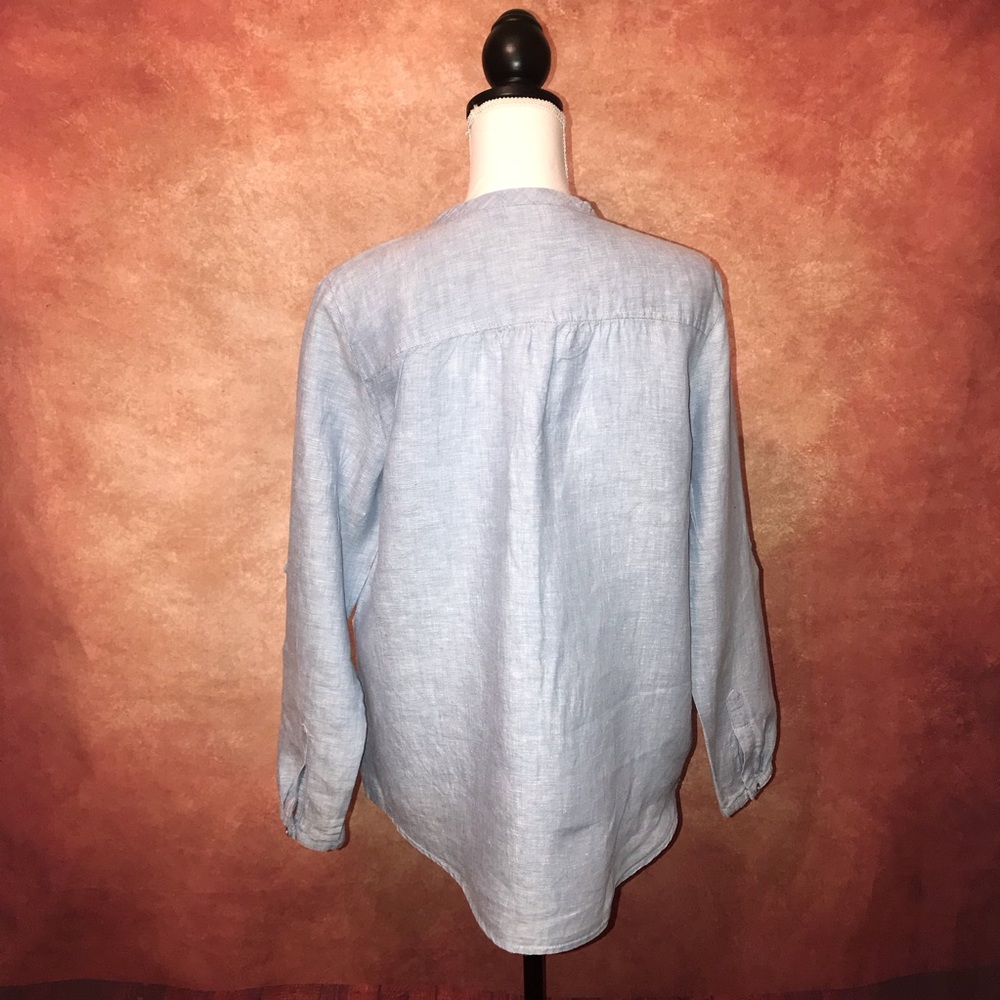 JM Collection Linen Top - Picture 2 of 7